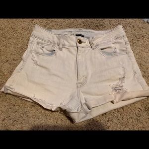 light wash denim shorts